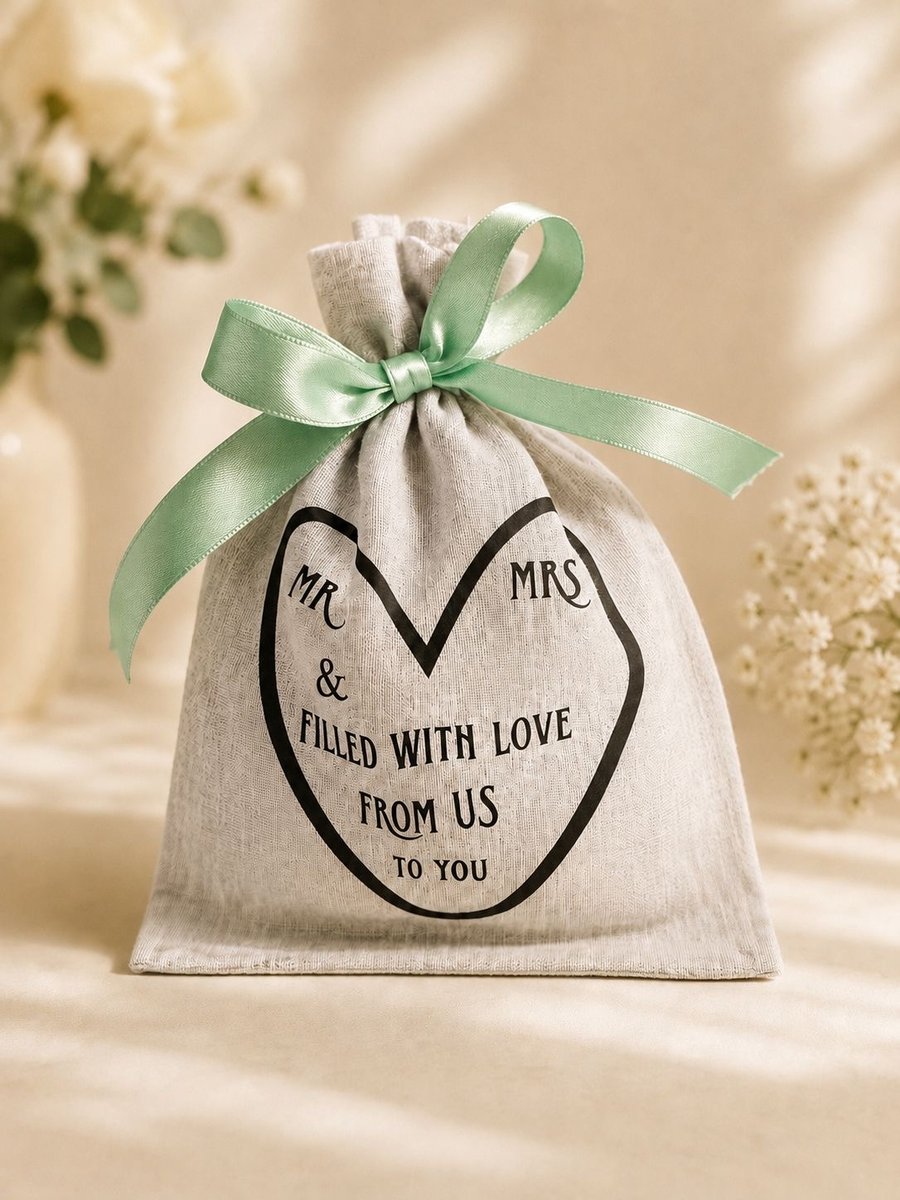 hand made wedding Favour bags or thank you bags