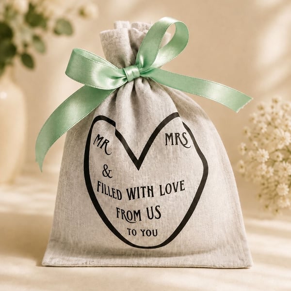 hand made wedding Favour bags or thank you bags