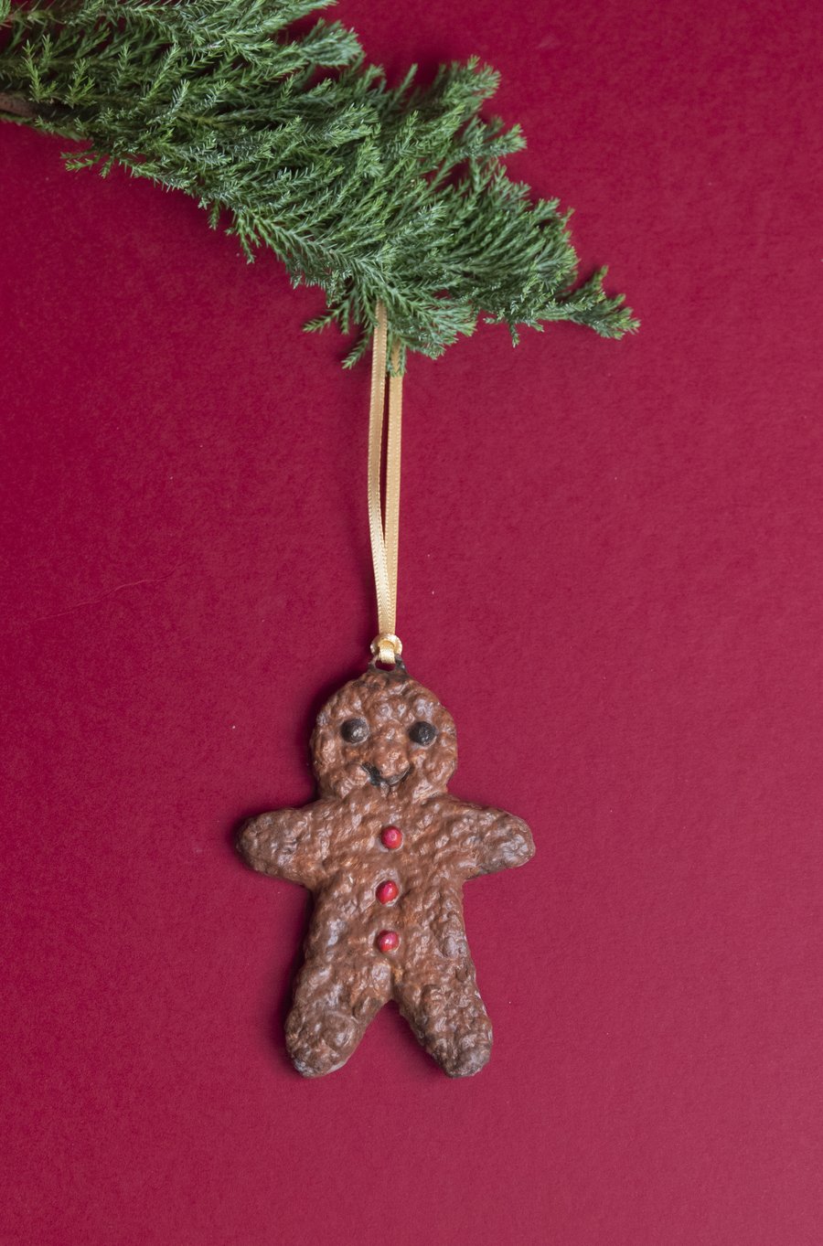 Pair of gingerbread men Christmas tree decorations