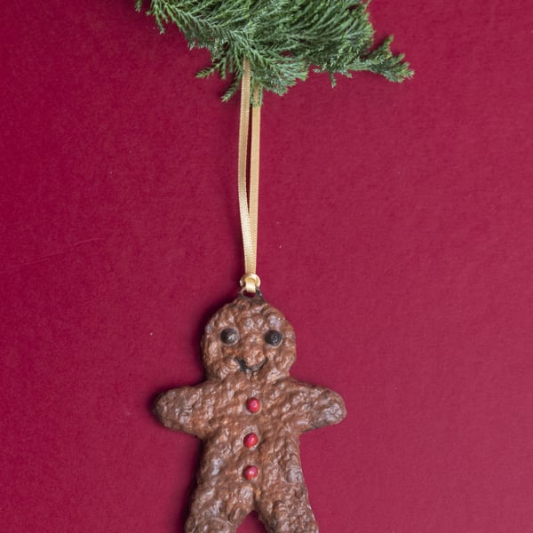 Pair of gingerbread men Christmas tree decorations