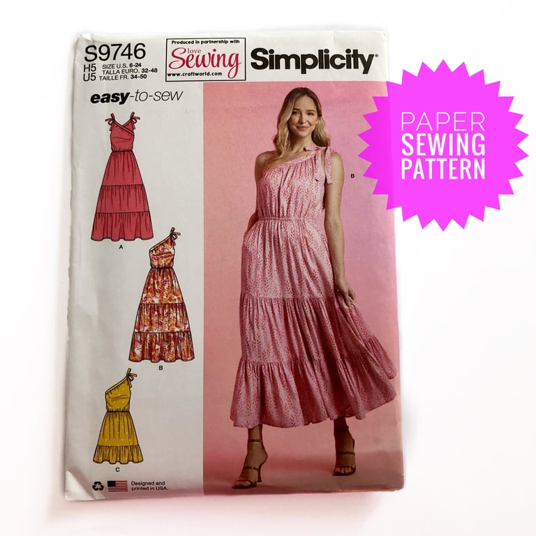 Paper Sewing Pattern, Misses' Dresses S9746