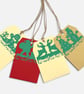 Handmade Christmas Gift Tags, Slide In Message Tags, Red Set of 4 - Image 1
