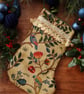 William Morris Christmas Stocking Kelmscott Tree Forest and Gold