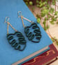 Laser Cut Monstera Earrings - Image 2