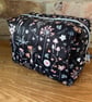 Flowers Plants And Mushrooms Quilted Fabric Box Shape Wash Bag