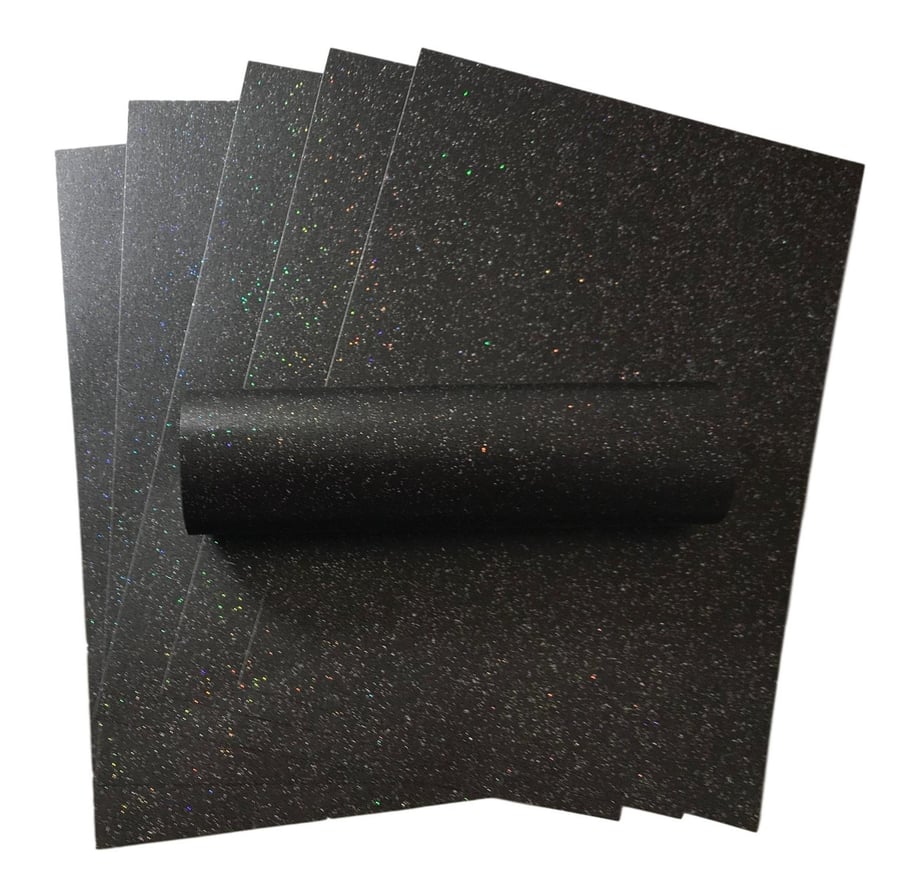 10 Sheets Charcoal Black A4 Card Iridescent Sparkle Card Quality 300gsm 110lb Co