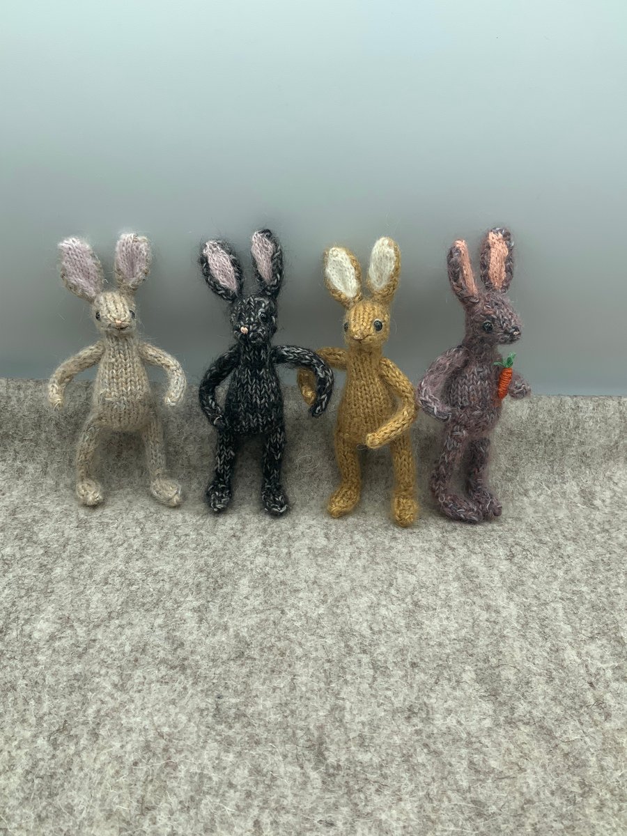 Little Hand Knitted Rabbit Doll - undressed - D... - Folksy