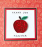 Thank You Teacher quilled card - red apple - Image 2