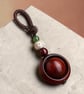Handmade mahogany key chain ring 