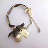 Precious Metal Clay & Pearl Charm Bracelet