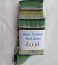 Hand-cranked Knitted Ribbed Wool Socks Size 8 to 9 - Image 5