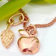 Rose Gold Apple Leaf Bracelet Thank You Teacher Rose Gold plated silver