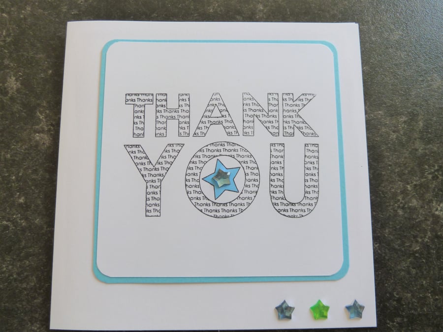 blue thank you card