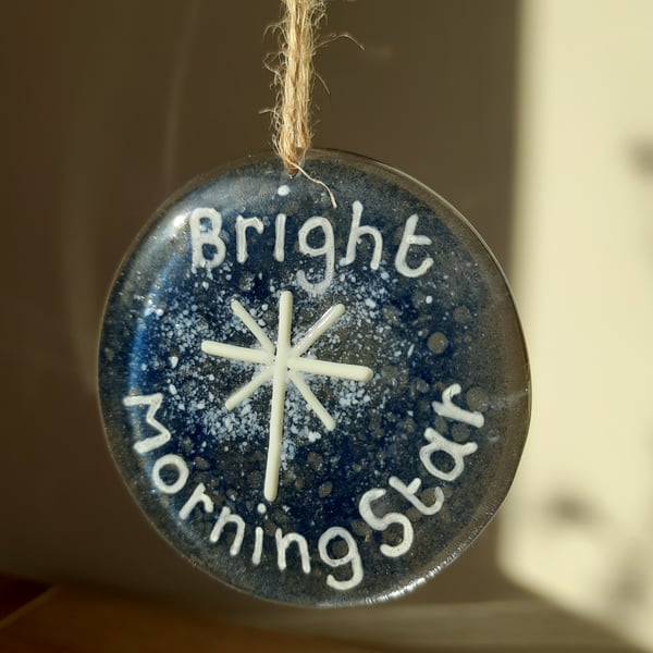 Fused Glass Hanging Decoration Bright Morning Star
