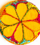 Badge 45mm Multicoloured Flower Textile Badge 