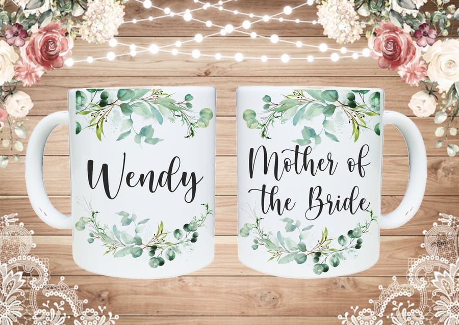 Personalised mug, Mother of the Bride or Groom, wedding day keepsake gift