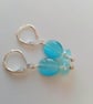 Earrings with Pale Blue Oval Glass Bead and Crystal Rondelle, Gift for Her - Image 8