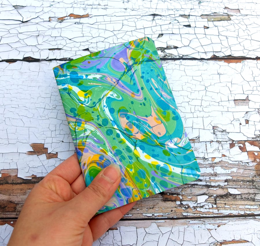 A6 marbled paper notebook
