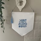 Printed Wall Hanging, Banner, Childrens room Penant flag