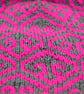 Hand Knitted Pink & Grey Bobble Hat – Fleur de Lis Design – Extra Small Adult - Image 4