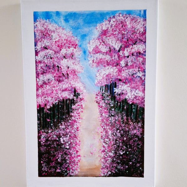 Original and Unique Painting - Abstract Artwork –"A walk through blossoms"