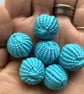 Yorkshire Buttons, Embellishments, Cotton Thread, Set of Six, Turquoise - Image 3