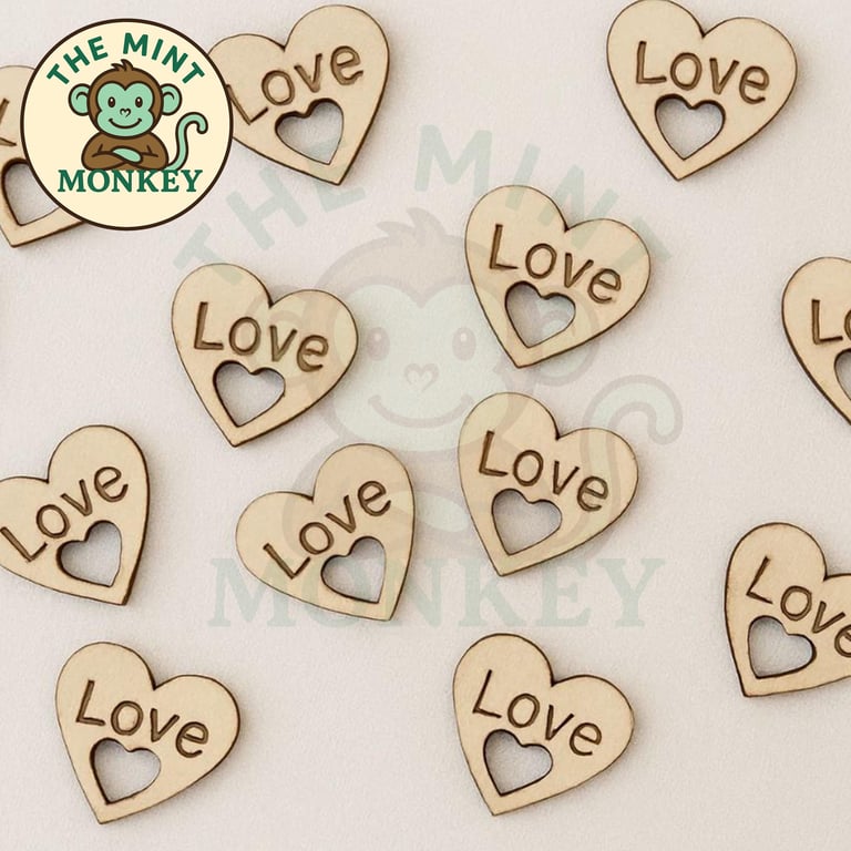 Wooden Heart Confetti Rustic Scatter Hearts Wedding Table Decoration 20mm