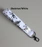 Handmade Halloween Spooky Wristlet Keychain, Spooky Goth Fabric Key Fob - Image 3