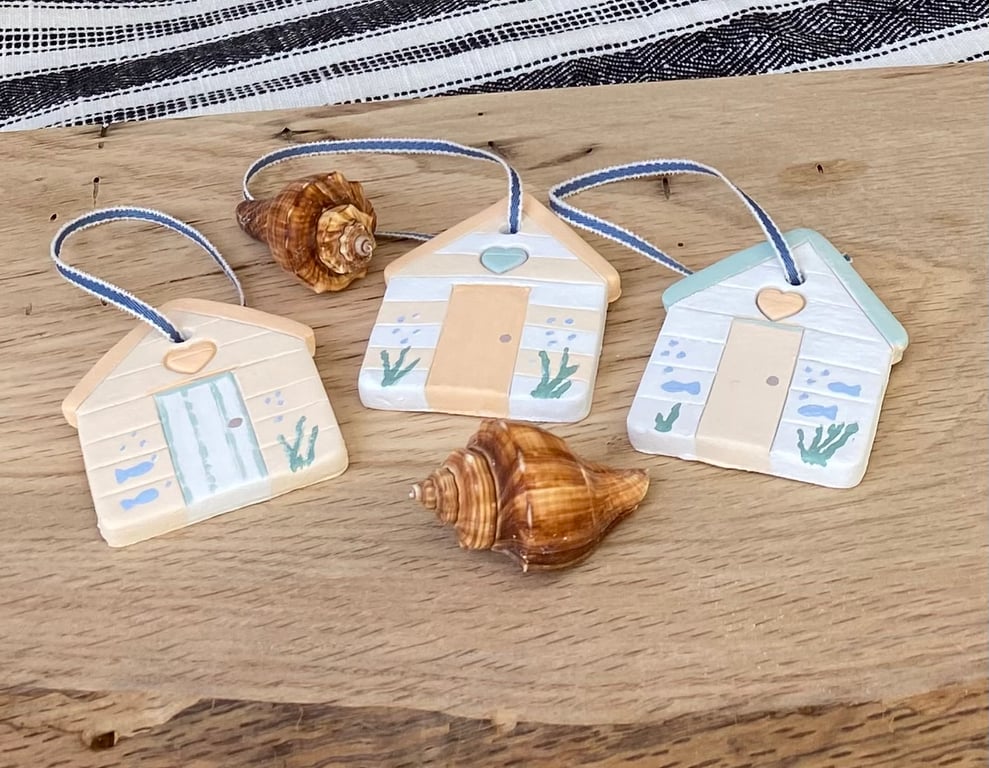 Coastal Drift, Little Fishes - hand painted hanging decorations (set of three)
