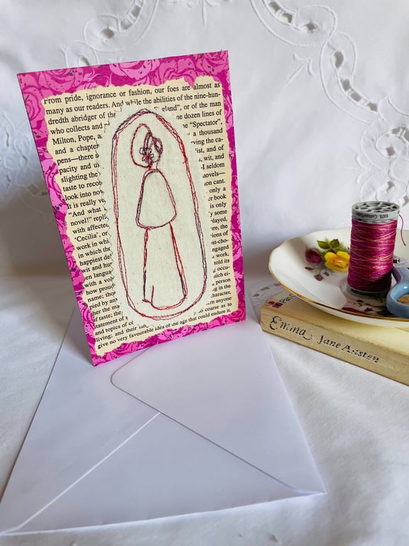 Regency Lady Card Jane Austen Card Emma Display Art Blank Card Bennet Sister