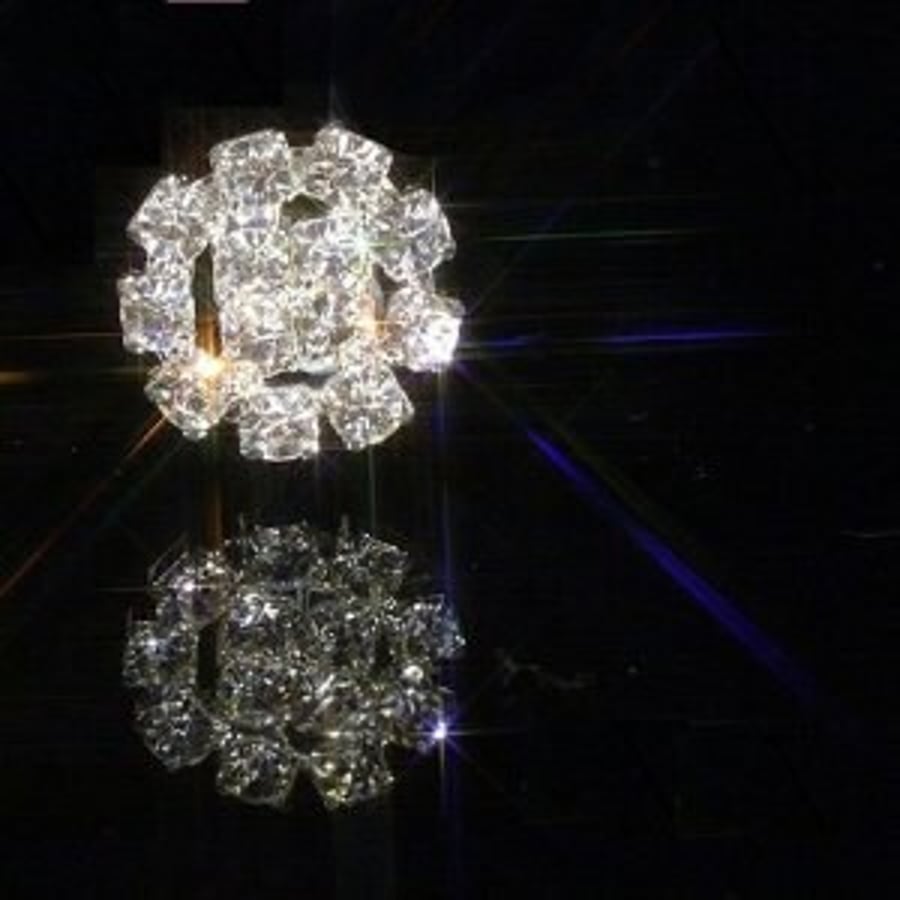 10 x Small Round Rhinestone Diamante Crystal Embellishment Weddings Crafts