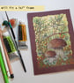 Bolete mushrooms in the undergrowth original artwork, small drawing - Image 9