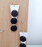 Black and White Leather Spot Backgammon Style Drop Dangle Earrings - Image 5