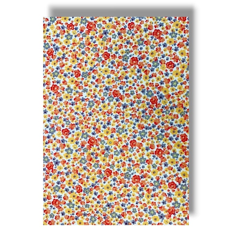 A3 Sheet of Fabric Backed Felt - Orange Floral