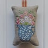 'Daisies in a vase' lavender bag with Laura Ashley fabric and hand embroidery