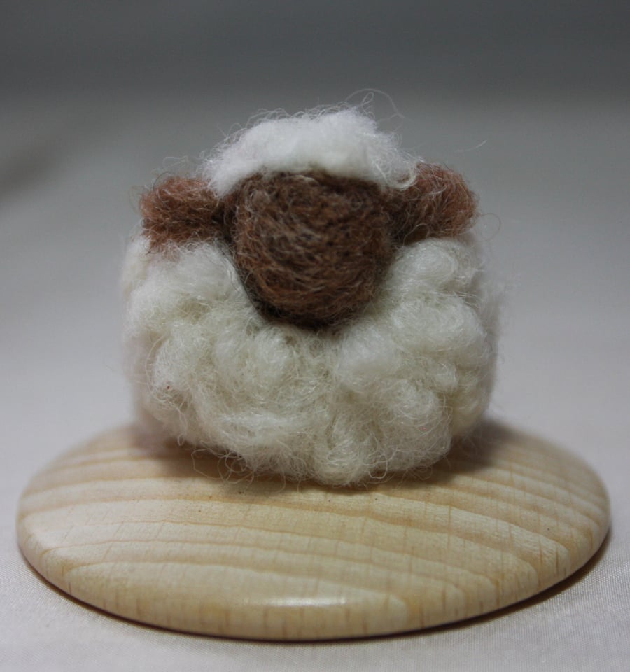 Mish Mash Minis - Ewe Hoo! (needle felted sheep sculpture)
