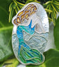 Fine silver and enamel mermaid pendant  - Image 2