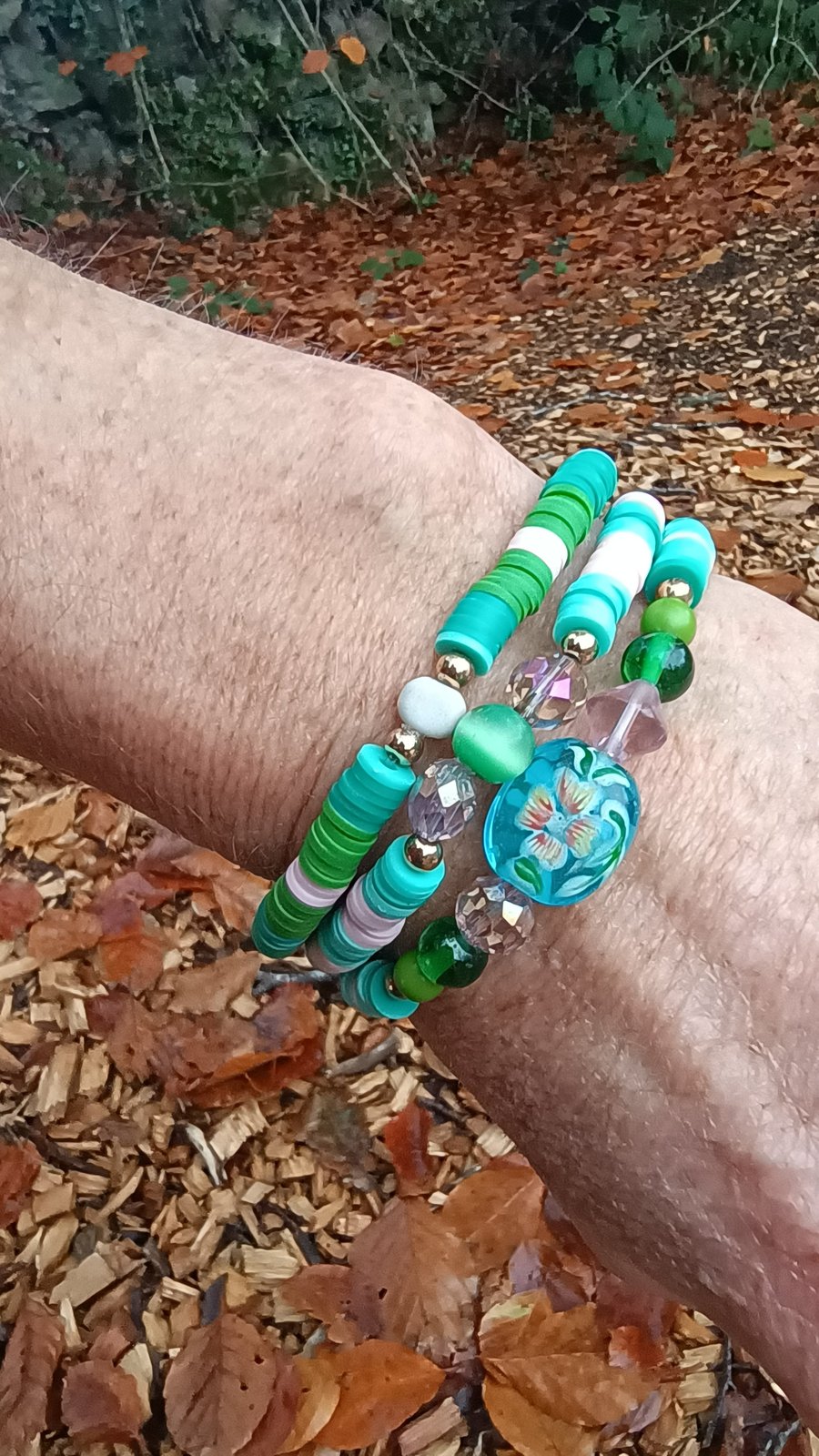 "Springtime" - Set of 3 beaded bracelets