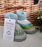 Designer Fairisle 90% % 100% Merino Wool Booties 3-9 months size - Image 3