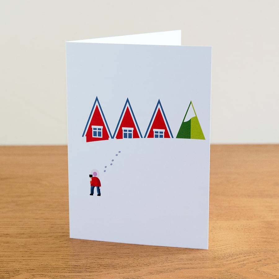 Barnal Sno (Pine Needle Snow) greetings card - "Snowed Under" design