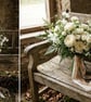 Hand-Dyed Champagne Silk Ribbon, Soft Bridal Bouquet Ribbon
