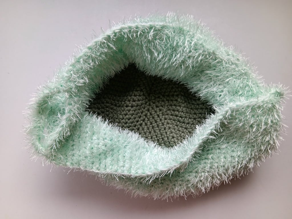 Crochet Basket Bag (Pastel Green) - holds so much!