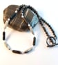 Picasso Jasper Necklace, Blue Chalcedony, Larvikite & Pyrite - Handmade In Devon - Image 9