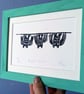 Bat Roost - unframed lino print