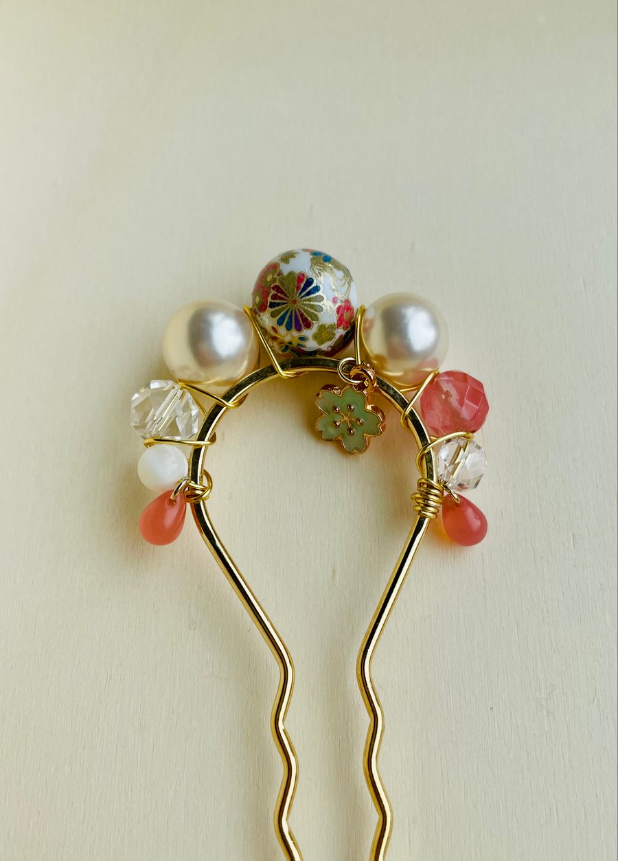 Japanese natural gemstone kanzashi