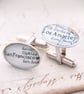 Personalized Cufflinks with Map Location Oval Sterling Silver Custom Cufflinks - Image 2