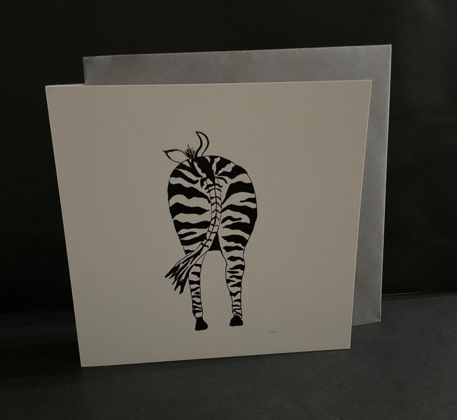 Zebra fun style blank greetings card 