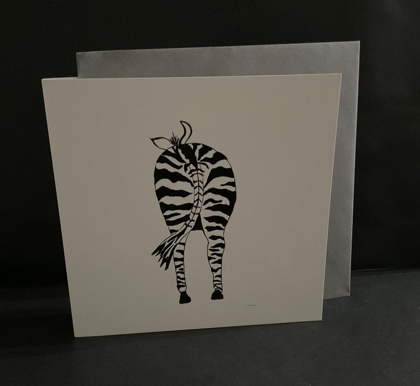 Zebra fun style blank greetings card 