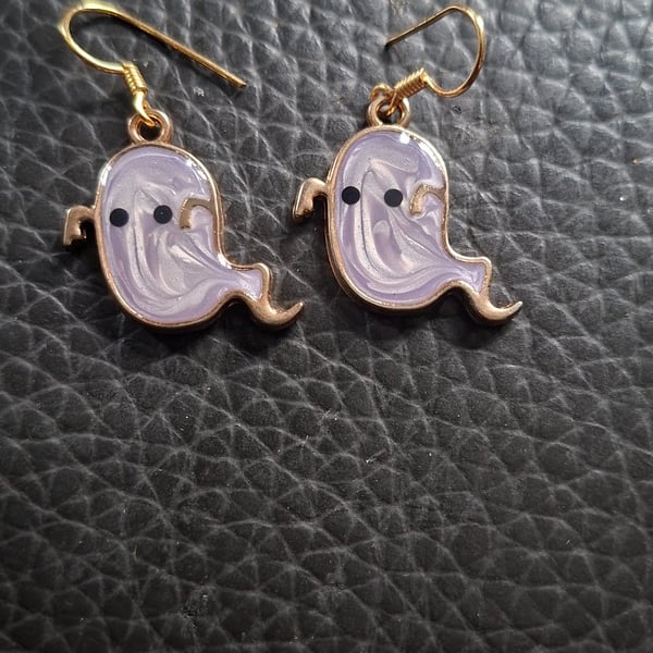 Halloween themed earrings-pale purple ghost