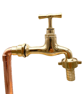 Pair of Brass & Copper Taps - Handmade Vintage Style Polished - Image 3